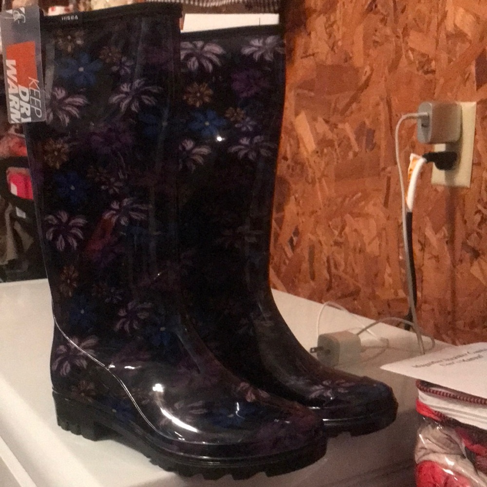 Floral Rain Boots